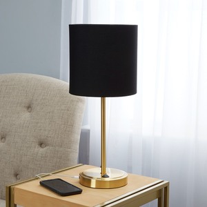 lot 7087 image: Metal Stick Accent Lamp With USB & LED B
