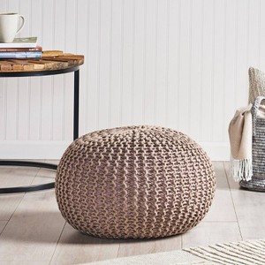 lot 7089 image: LePouf Brown Cotton Pouf
