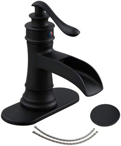 lot 7093 image: Matte Black Bathroom Faucet Waterfall&nbsp