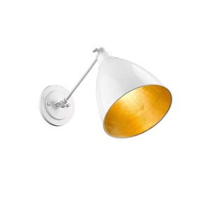 lot 7141 image: 1 Light Single Adjustable Armed Sconce White