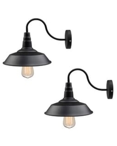 lot 7158 image: Farmhouse Transitonal Black Pot Barn Li (Set Of 2)