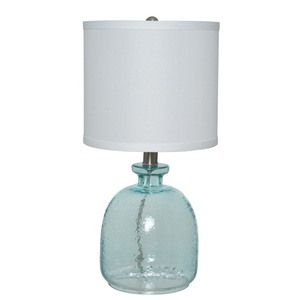 lot 7179 image: The Gray Barn Cedar Roost Ocean Blue Glass Table Lamp