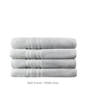 lot 7181 image: Luxury Hotel Cotton Turkish Towel Collection Bath Towels Set Of 4 Pebble Grey