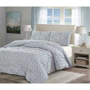 lot 7185 image: Style Quarters Blue Batik 3pc Duvet Set Queen