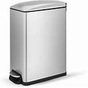 lot 7202 image: INNOVAZE Fingerprint Free Brushed Stainless Steel Slim Rectangular Bathroom and Office Trash Can