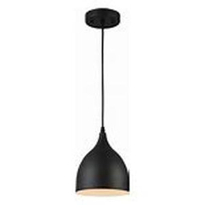 lot 7261 image: Chloe 1 Light Textured Black Hanging Pendant Light