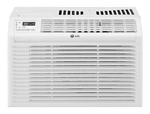 lot 1 image: LG 6,000 BTU 115V Window Air Conditioner with Remote Control, White