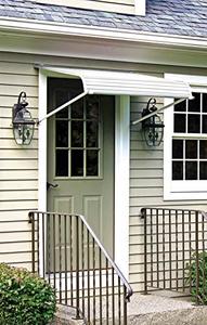 lot 20 image: NuImage Awnings 60425 Series 2500 Aluminum Door Canopy with Support Arms, 60 inches Wide, White