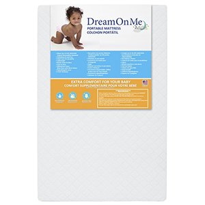 lot 37 image: Dream On Me, Holly 3�� Fiber Portable Crib Mattress I Waterproof I Greenguard Gold Certified