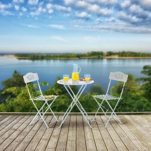 lot 3821 image: Alpine Corporation Floral Outdoor Patio Bistro Set