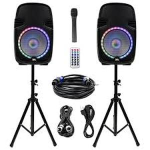 lot 3822 image: Pair Alphasonik All in One Powered Pro DJ Amplified Loud Speakers