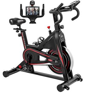 lot 39 image: Exercise Bike, DMASUN Indoor Cycling Bike Stationary, Comfortable Seat Cushion, Multi - grips Handlebar, Heavy Flywheel Upgraded Version (Black)