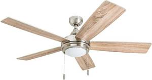 lot 94 image: Honeywell Ceiling Fans 50606-01 Ventnor Ceiling Fan, 52, Brushed Nickel