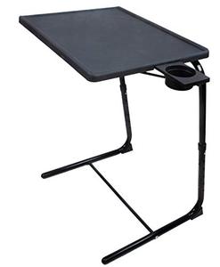 lot 98 image: 5 STAR SUPER DEALS Portable Foldable TV Tray Table Deluxe - Laptop, Eating, Drawing Tray Table Stand with Adjustable Tray with Sliding Adjustable Cup Holder (Black)