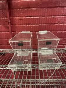 lot 5808 image: Lot of (2) acrylic ice cream topping holders with magnetic lid