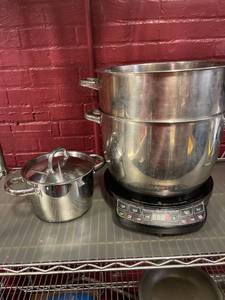 lot 5813 image: lot of (7) Precision induction Cooktop with (3) stainless steel induction potslids