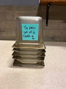 lot 5838 image: lot of (6) Stainless Steel 13rd Pans