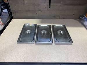 lot 5840 image: lot of (3) Stainless Steel 13rd Pan Lids