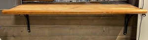 lot 5885 image: Cedar shelf with metal wall supports