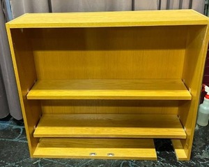 lot 5889 image: solid oak Bookcase with two adjustable shelves