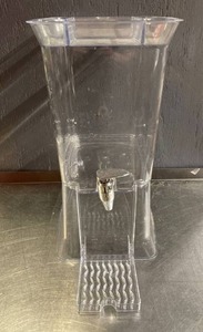 lot 21495 image: 3 gallon acrylic beverage dispenser with fruit tray & drip tray