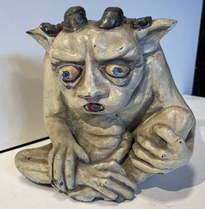 lot 21571 image: Hand painted ceramic gargoyle