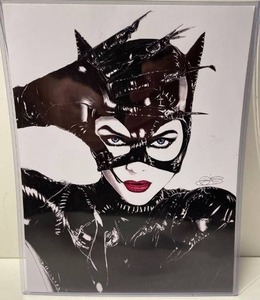 lot 21586 image: Original cat woman drawing in a protective sleeve
