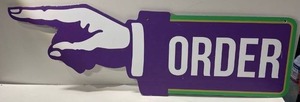 lot 21598 image: 3 foot long double sided order sign