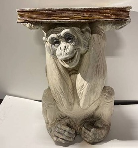 lot 21601 image: XL monkey ceramic pedestal