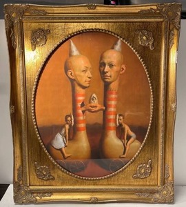 lot 21614 image: Very Surrealism art print and ornate frame