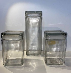 lot 21662 image: lot of (3) glass anchor hocking with plastic suction gasket