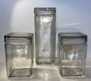 lot 21663 image: lot of three glass anchor hocking with plastic suction gasket