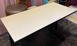 lot 21668 image: Cafe Table with Metal Supports