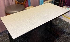 lot 21669 image: Cafe Table with Metal Supports