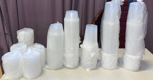 lot 21676 image: lot of (8) 16oz. & 32oz. containers with matching universal lids