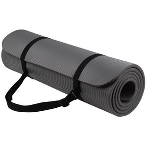 lot 3002 image: Everyday Essentials All-Purpose 12-Inch High Density Foam Exercise Yoga Mat Anti-Tear with Carrying Strap, Gray