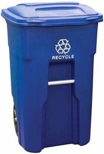 lot 3004 image: Toter 48 Gal. Blue Recycling Container with Wheels and Lid