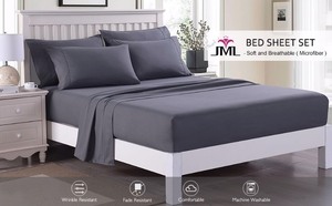 lot 3006 image: JML Bed Sheet, Sheet Set Deep Pocket Up to 14 - Hotel Luxury Collection 3000 Series Microfiber, Soft Breathable Wrinkle & Fade Resistant Bedding Set, Dark Grey