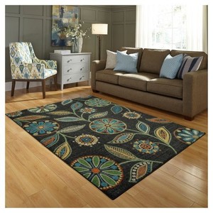 lot 3008 image: Maples Rugs Reggie Floral Area Rugs for Living Room & Bedroom Made in USA, Multi, 7 x 10