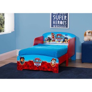 lot 3019 image: Delta Children Nick Jr. PAW Patrol Wooden Toddler Bed, Red