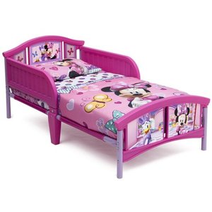 lot 4000 image: Delta Children Disney Minnie Mouse Plastic Toddler Bed, Pink