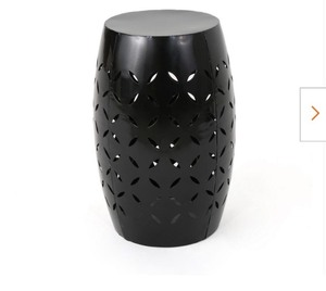 lot 4022 image: Jorell Black Iron Lace Cut Accent Table