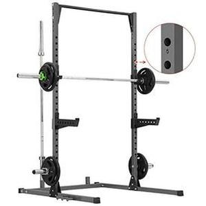 lot 4040 image: Everyday Essentials Multi-Function Adjustable Power Rack Exercise Squat Stand with J-Hooks , 500-Pound Capacity