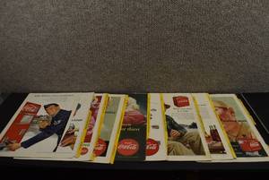 lot 5293 image: Vintage Lot of 9 Coca-Cola Magazine Advertisements  1951, 1952, 1961
