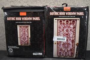 lot 5374 image: Lot Of Two NIP Gothic Noir Window Panels  Spirit Halloween  36x80