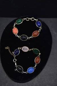 lot 1038 image: Pair of Coro Scarab Beetle Bracelets  3