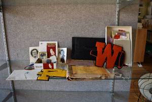 lot 1184 image: Assorted Household Items  Antique Newspapers, Vintage Pictures, Lions Club, and HighSchool Memorabilia