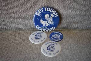 lot 1188 image: Lot of 4 Goddard High School Sports Buttons  Largest is 3.5