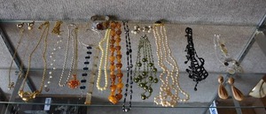 lot 1208 image: Large Lot Assorted Jewelry  Bracelets, Necklaces, Hoop Earrings, Etc