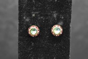 lot 1056 image: Pink and Peacock Green Round Stud Earrings  Sorrelli  38